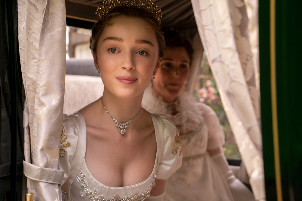 Netflix hit Bridgerton is driving a wedding fashion trend. Phoebe Dynevor and Ruth Gemmell in a still from the series. Photo: Liam Daniel/Netflix/TNS