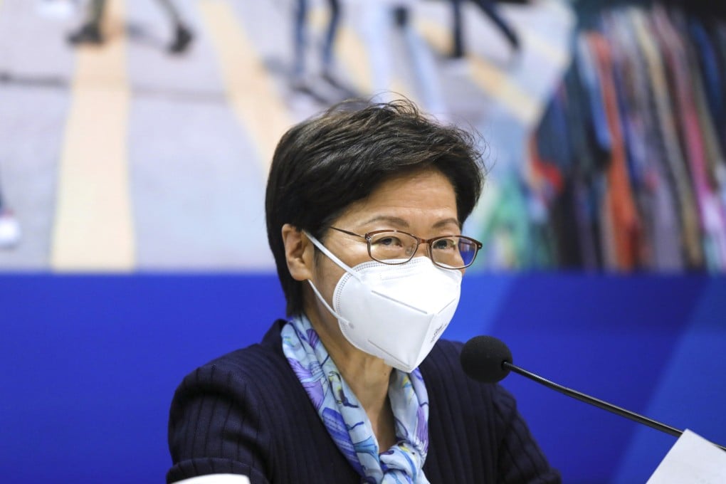 Hong Kong Chief Executive Carrie Lam has asked pro-Beijing politicians to help persuade mainland authorities to resume quarantine-free cross-border travel. Photo: Pool