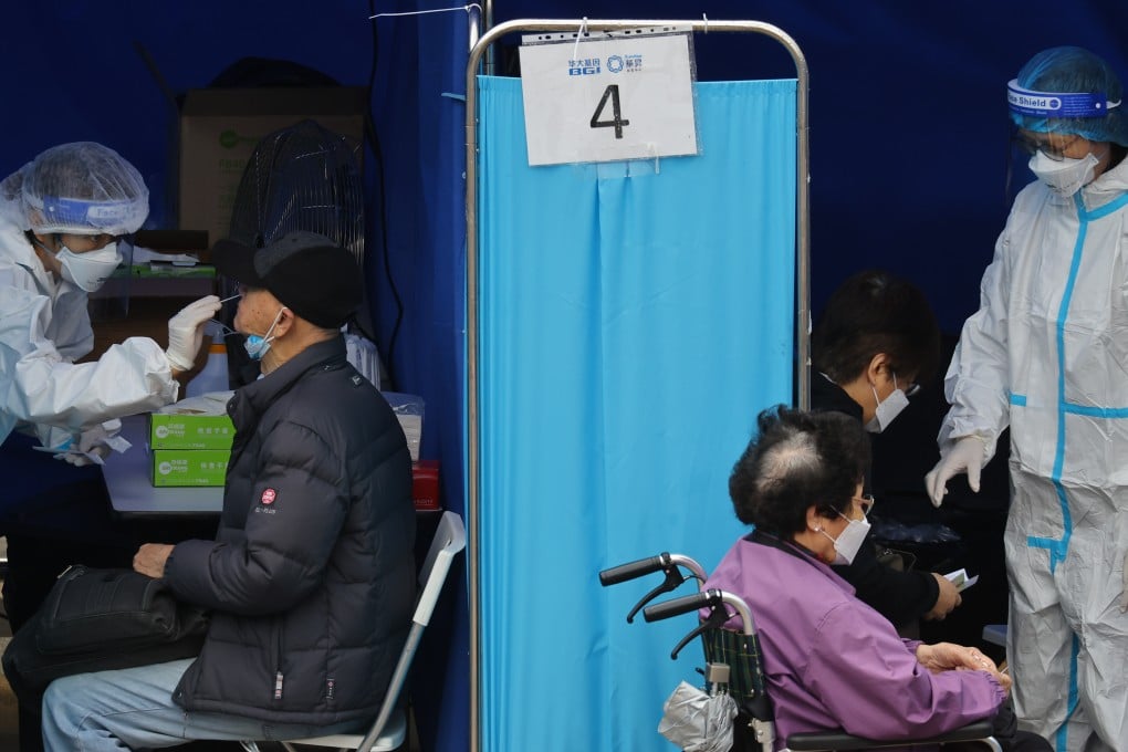 Residents are screened for Covid-19 at a mobile testing centre in Sha Tin. Photo: Dickson Lee
