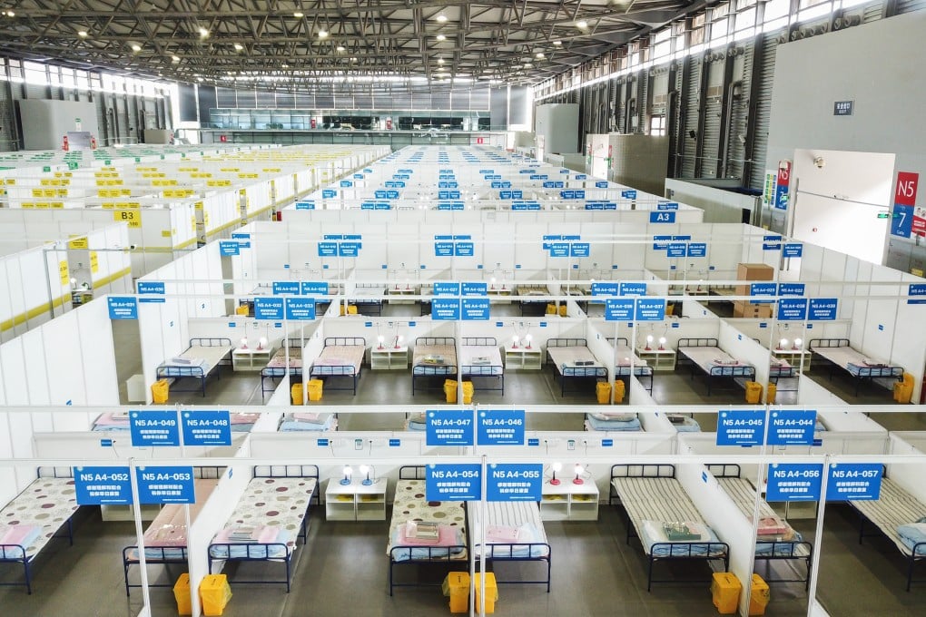 The Shanghai New International Expo Centre has been converted into a venue to quarantine mild cases and asymptomatic carriers amid the latest Covid-19 resurgence in the city. Photo: Xinhua