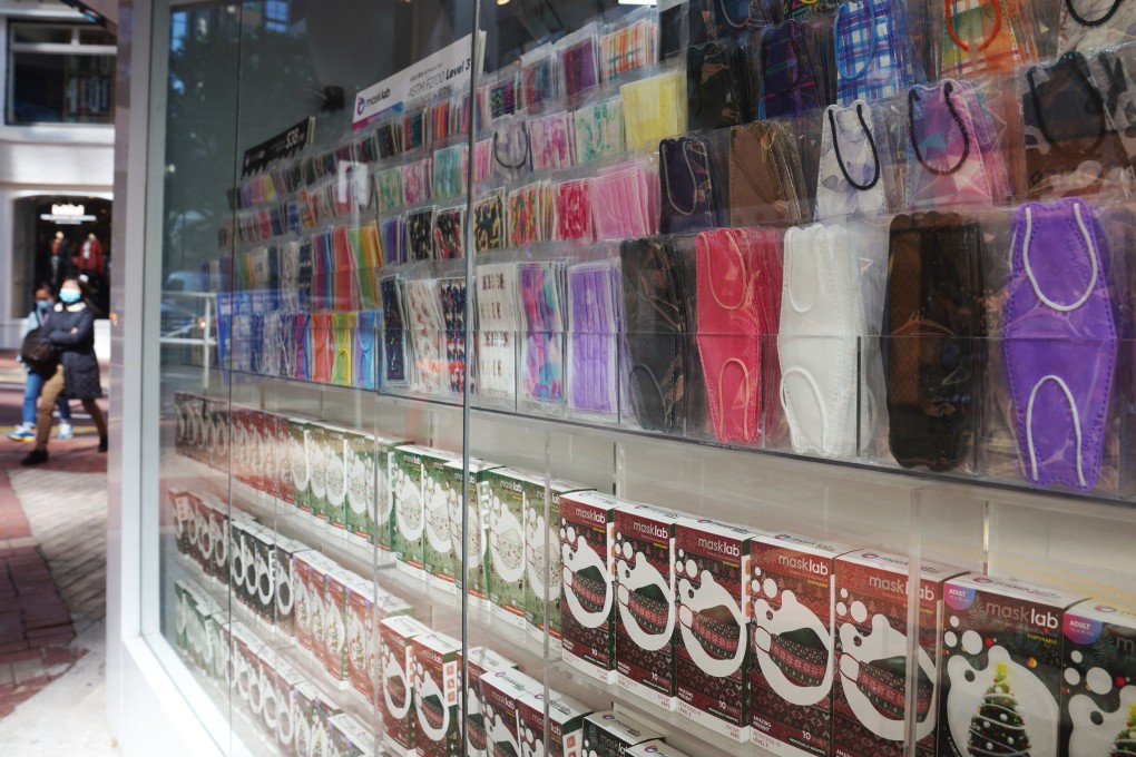 A mask shop in Causeway Bay. There are six mask shops in Russell Street alone, paying rents that may be just 15 to 25 per cent of peak levels seen around 2013. Photo: Sam Tsang