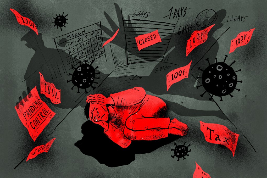 China’s small businesses are feeling the pressure of restrictions being used to fight the latest Omicron wave. Illustration: Brian Wang