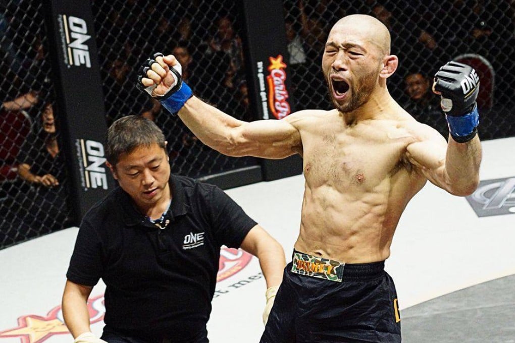Masakazu Imanari celebrates a victory in the ONE Circle. Photo: ONE Championship