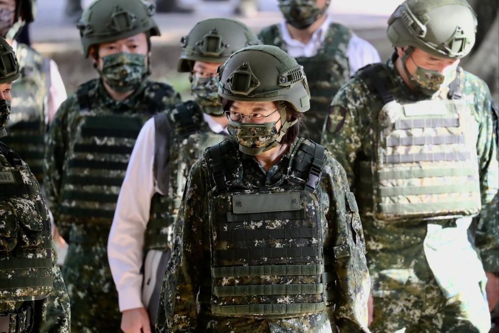 Taiwanese President Tsai Ing-wen said it was important to develop military and civilian drones. Photo:  EPA-EFE