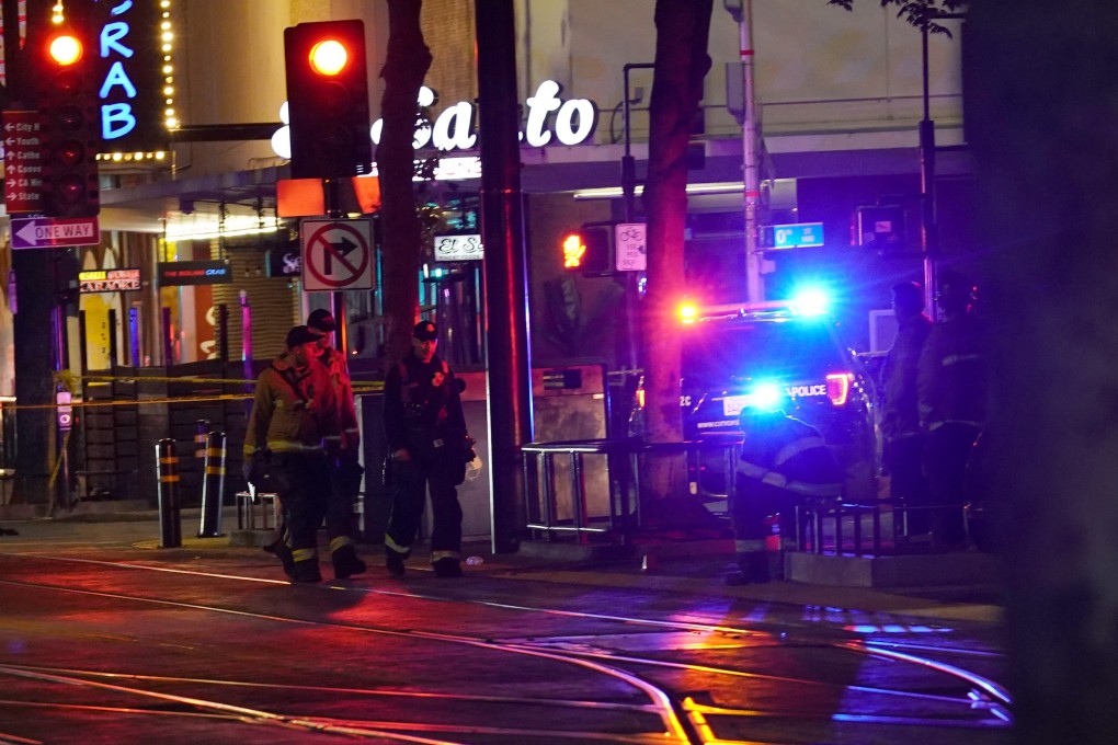 Emergency personnel at the scene of a mass shooting in Sacramento. Photo: AP
