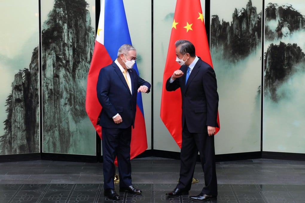 Chinese State Councillor and Foreign Minister Wang Yi holds talks with Philippine Foreign Secretary Teodoro Locsin in Tunxi, east China’s Anhui Province, on April 3, 2022. A question mark hangs over the future of the relationship once Philippine President Rodrigo Duterte steps down. Photo: Xinhua