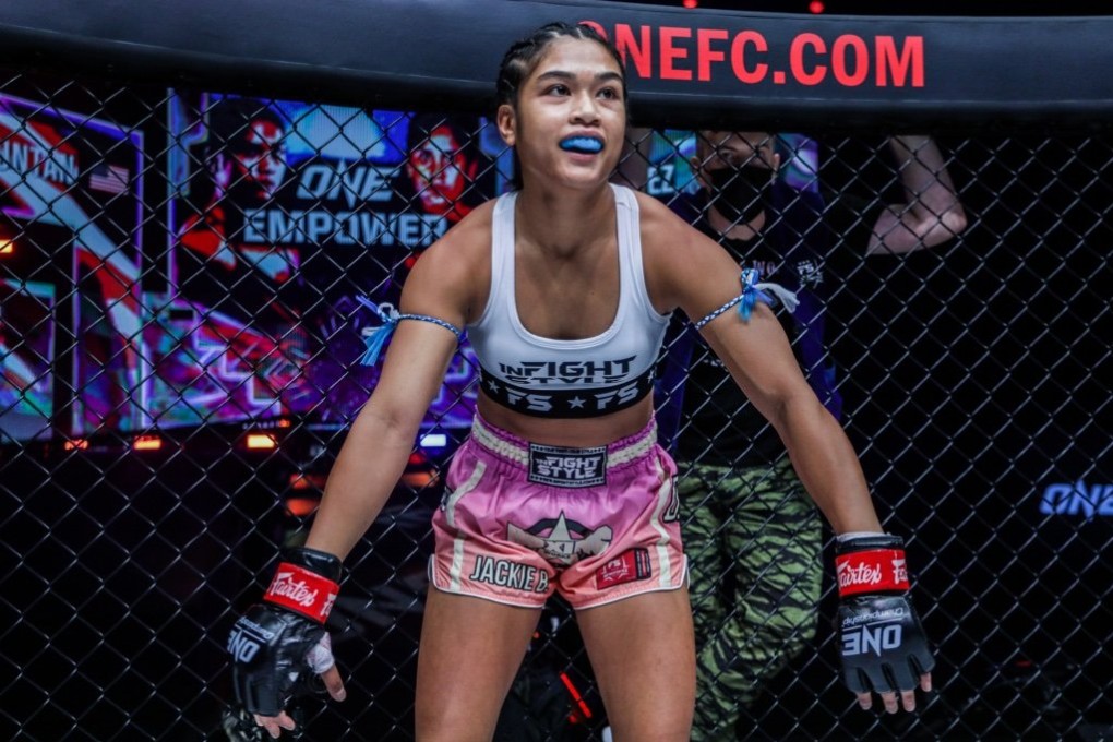 Jackie Buntan prepares for a fight in the ONE Championship Circle. Photo: ONE Championship.