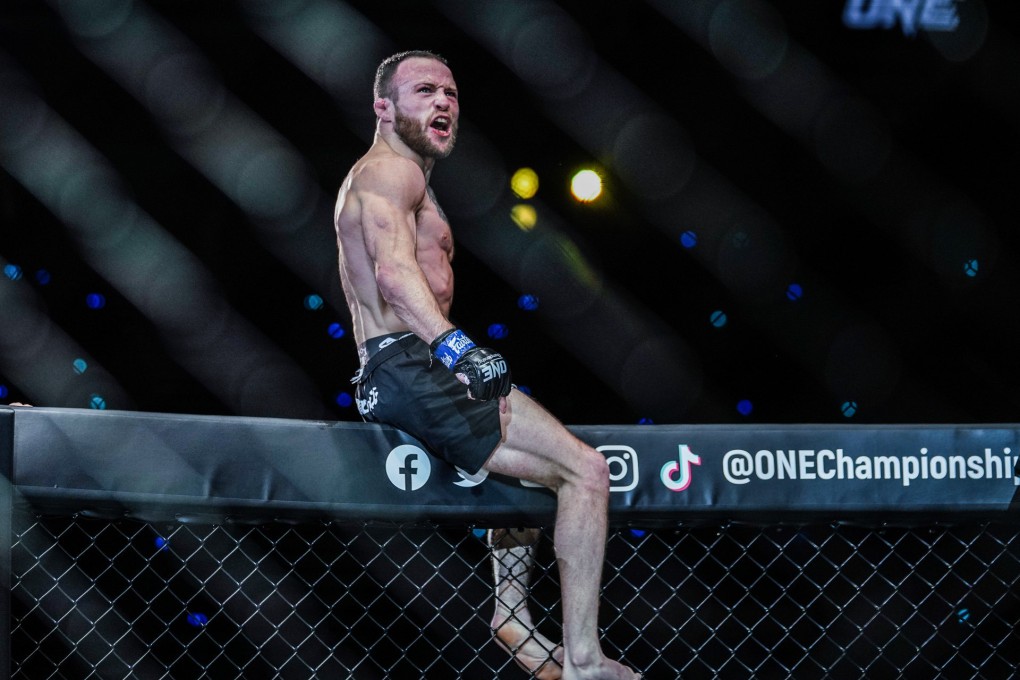 Jarred Brooks celebrates a victory inside the ONE Championship Circle. Photo: ONE Championship.