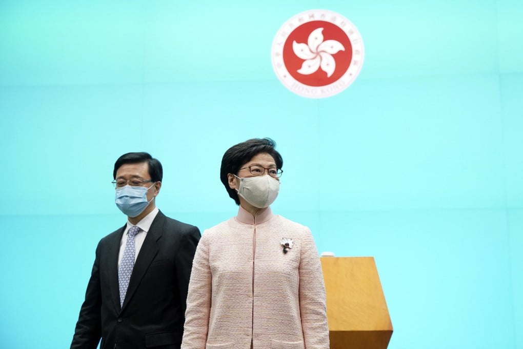 Hong Kong Chief Secretary John Lee and Chief Executive Carrie Lam. Photo: Winson Wong