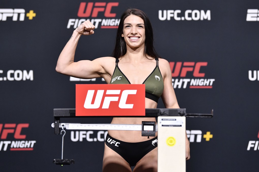 Mackenzie Dern on the scales for UFC Fight Night in Las Vegas, Nevada. Photo: Zuffa LLC