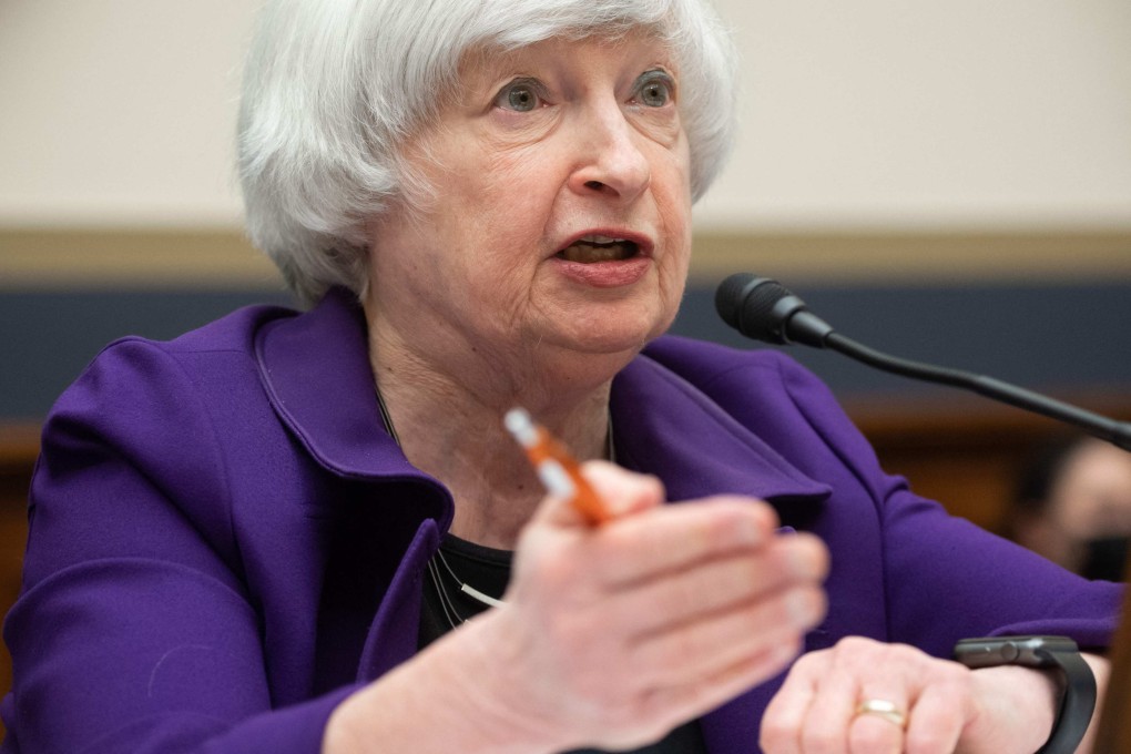 US Treasury Secretary Janet Yellen testifies during a US House Committee on Financial Services hearing in Washington on Wednesday. Photo: AFP