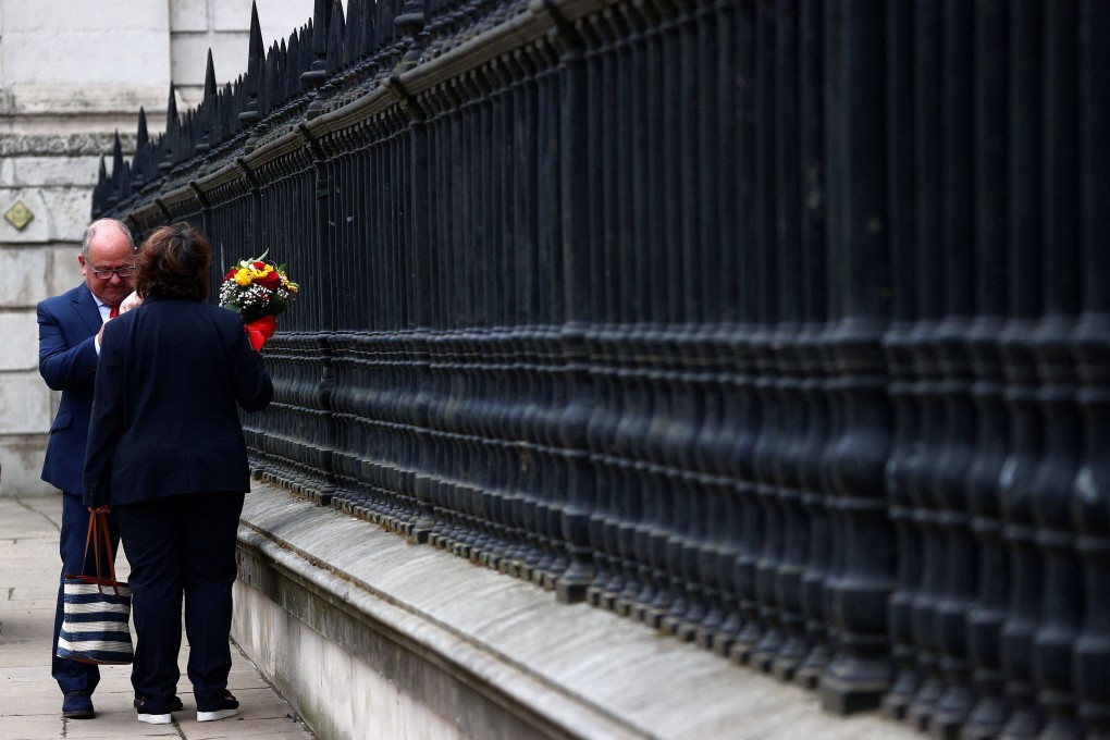 Attendees arrive for a Service of Remembrance to mark the 40th anniversary of the Falklands conflict, at St Paul’s Cathedral in central London on April 5. Photo: AFP