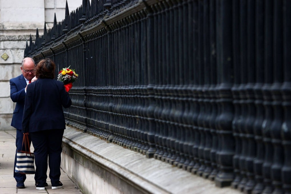 Attendees arrive for a Service of Remembrance to mark the 40th anniversary of the Falklands conflict, at St Paul’s Cathedral in central London on April 5. Photo: AFP