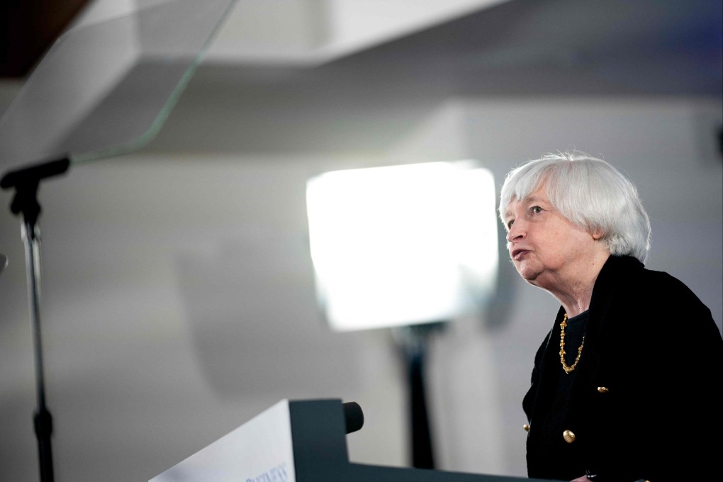 US Secretary of the Treasury Janet Yellen speaks on digital assets at American University in Washington, DC, April 7, 2022. Photo: AFP