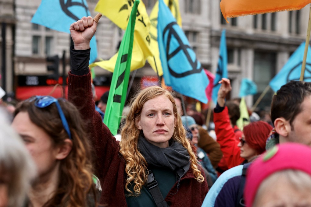 Climate activists from Extinction Rebellion take part in a demonstration in London, UK on April 9. Photo: Reuters