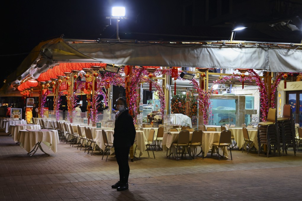 A restaurant sits empty in Sai Kung amid Hong Kong’s Covid-19 pandemic.Photo: Dickson Lee