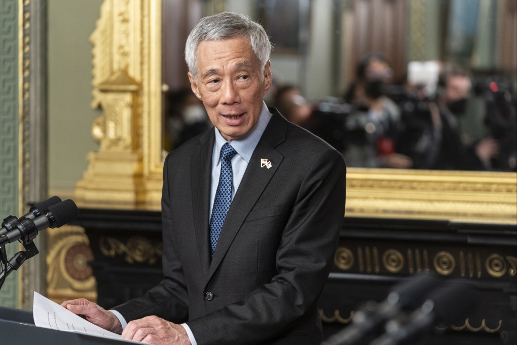 Singapore’s Prime Minister Lee Hsien Loong speaks at an event in Washington last month. Photo: EPA
