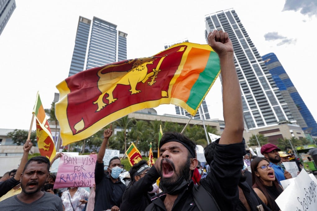 Protestors shout slogans against Sri Lanka’s President Gotabaya Rajapaksa near the Presidential Secretariat, amid the country’s economic crisis in Colombo, Sri Lanka on Saturday. Photo: Reuters