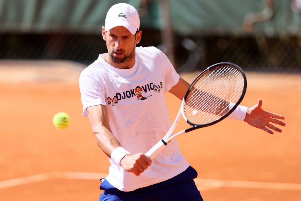 Serbia’s Novak Djokovic during a practice session at Monte Carlo Masters. Photo: Reuters