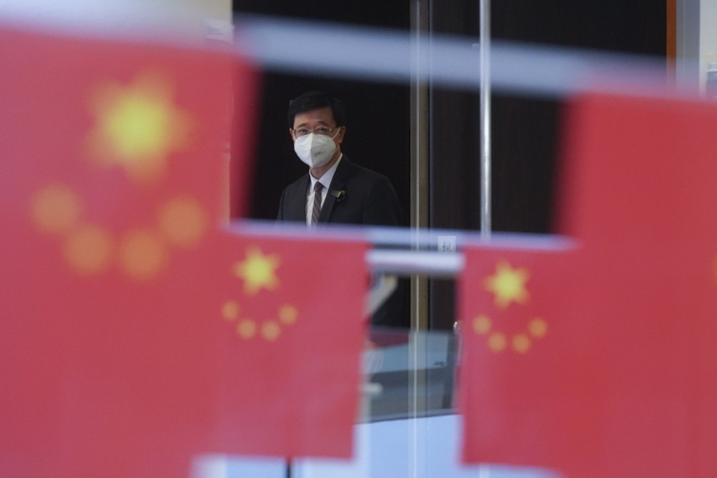 John Lee Ka-chiu visits the Heung Yee Kuk building in Sha Tin as his campaign to become Hong Kong’s next leader shifts into high gear. Photo: Sam Tsang