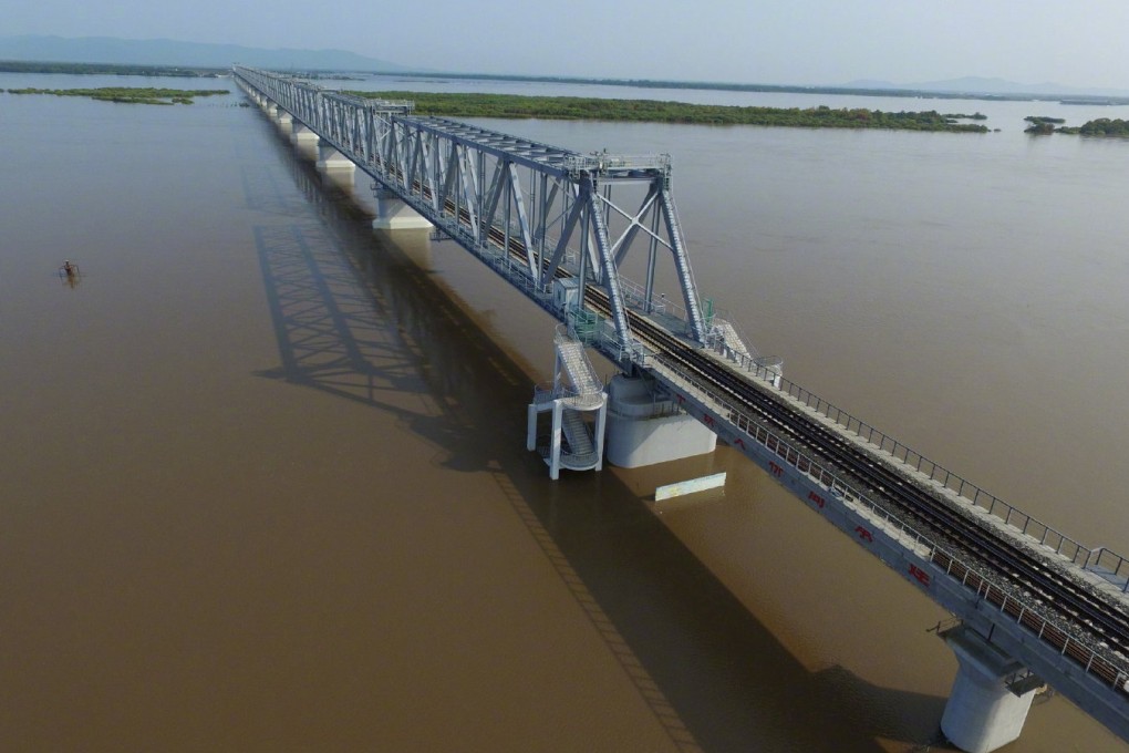 The first cross-border railway bridge between China and Russia is expected to be fully operational by August. Photo: Xinhua