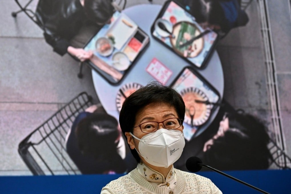 Incumbent leader Carrie Lam has announced that anti-epidemic curbs on businesses will be relaxed from April 21. Photo: Handout