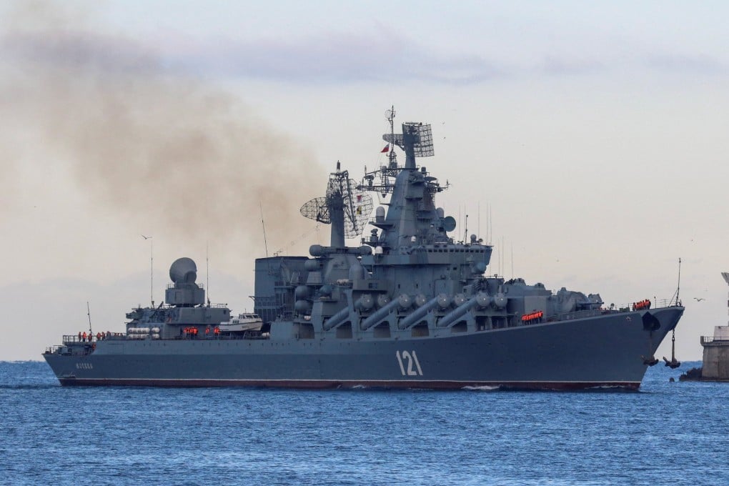 The guided missile cruiser Moskva, which Russia says was damaged by an ammunition explosion. File photo: Reuters