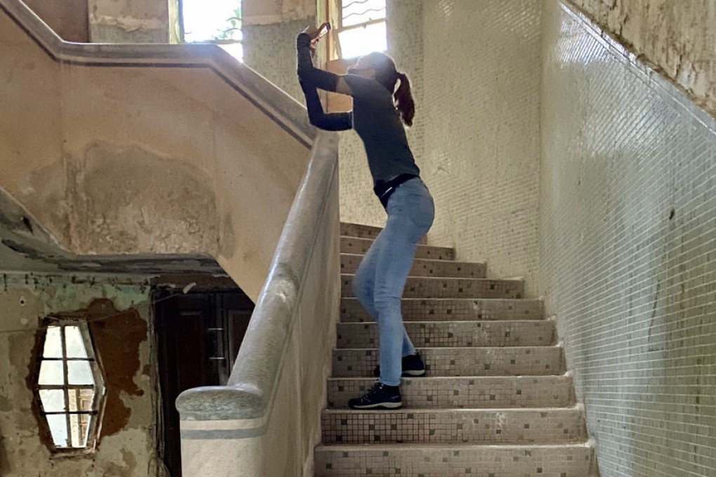 Daphné Mandel in an abandoned building in Kwai Chung. Photo: courtesy Daphné Mandel