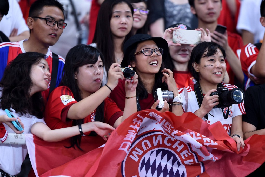 Bayern Munich fans from China at a pre-season team training session event in Shanghai. Photo: AFP
