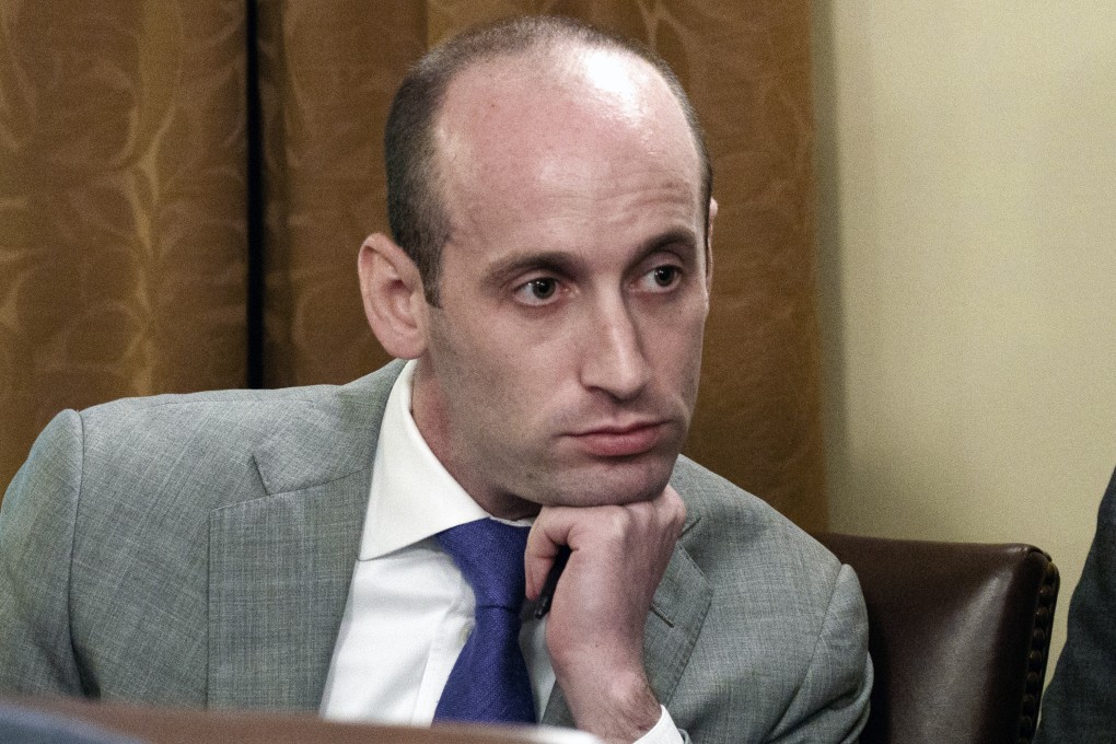 White House senior adviser Stephen Miller listens as President Donald Trump speaks during a cabinet meeting at the White House  in June 2018. Photo: AP