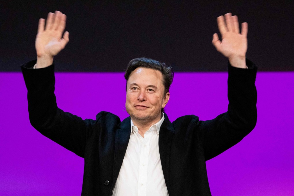 Tesla chief Elon Musk waves onstage at the TED2022: A New Era conference in Vancouver, Canada on Thursday. Photo: Ryan Lash/Ted Conferences via AFP