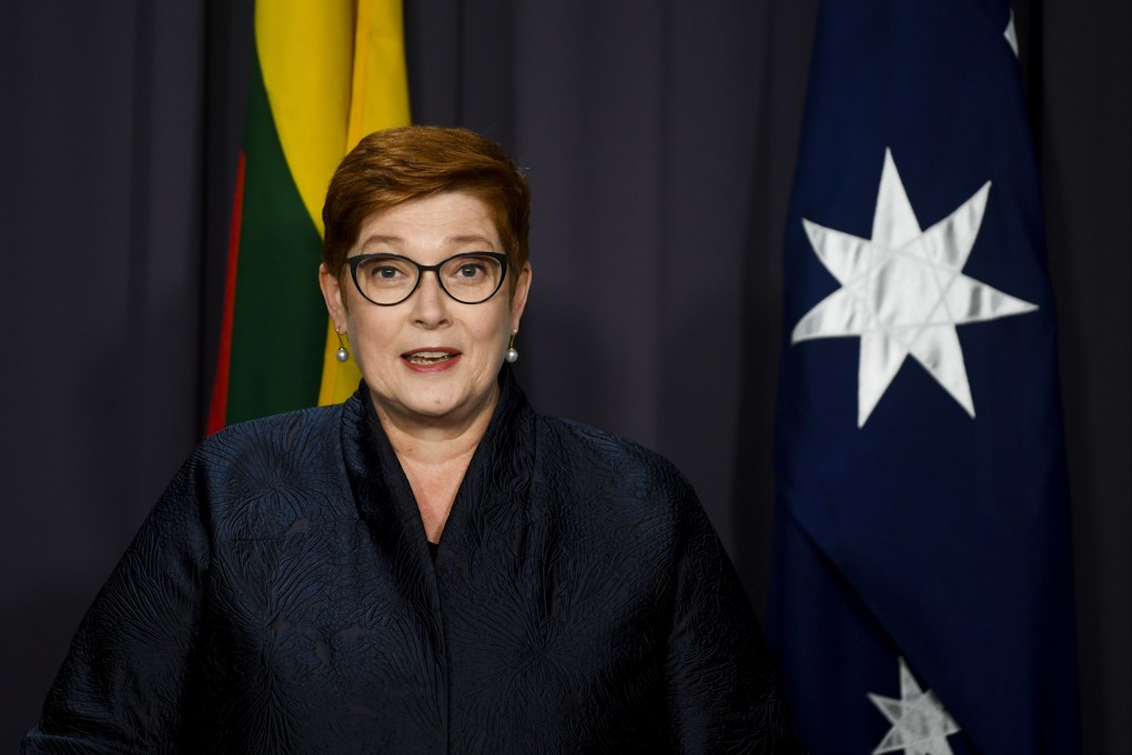 Australian Foreign Affairs Minister Marise Payne speaks to the media during a press conference at Parliament House in Canberra, Australia in February. Photo: EPA-EFE