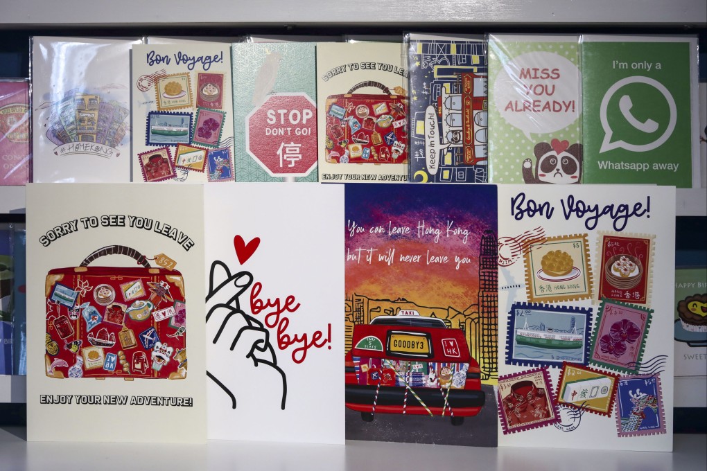 Souvenirs and cards of sentimental value in Hong Kong are popular with people leaving the city. Photo: Jonathan Wong