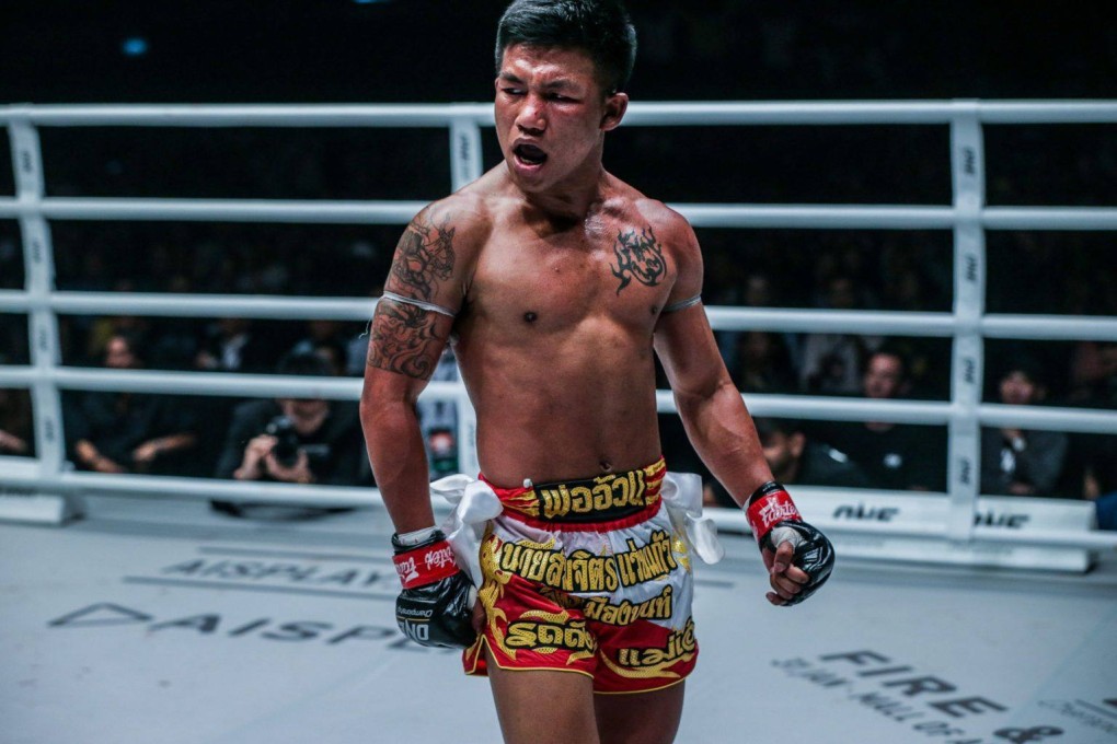 Rodtang Jitmuangnon of Thailand celebrates a victory in the ONE Championship ring. Photo: ONE Championship.