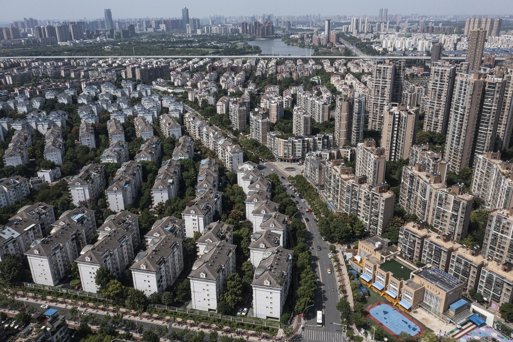 An aerial view shows the Evergrande Changqing community iin Wuhan, Hubei Province in September 2021. Photo: Getty Images