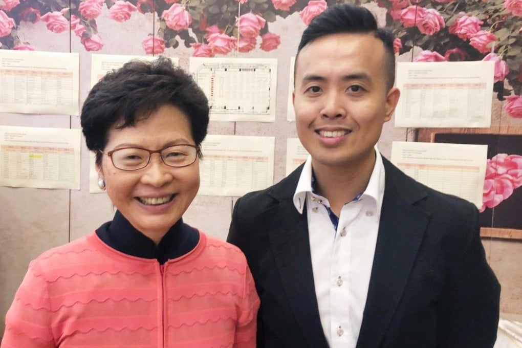 Carrie Lam posted a photo of herself with Marco Fu on Facebook as she discussed sports funding. Photo: Facebook