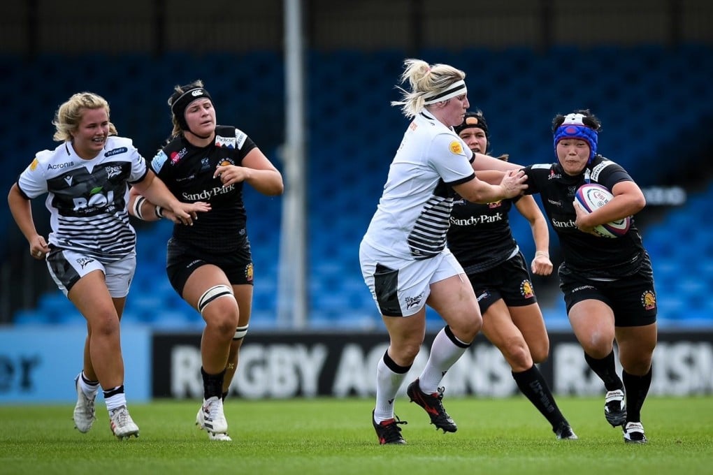 Sachiko Kato, a rising star of women’s rugby in Japan is honing her skills in the top tier of the sport in England. Photo: JRFU