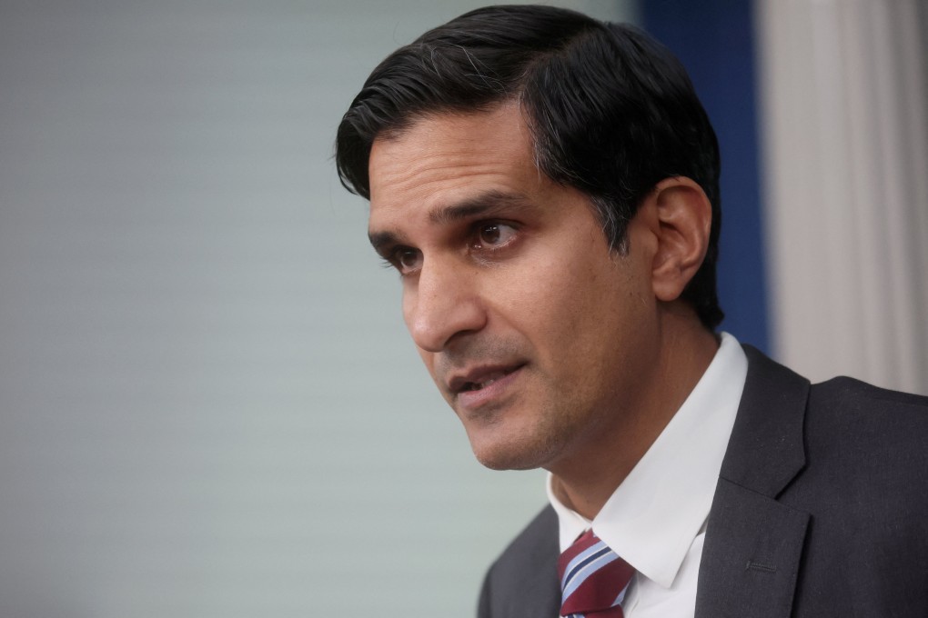 US Deputy National Security Adviser Daleep Singh speaks at a press briefing at the White House in February. Photo: Reuters