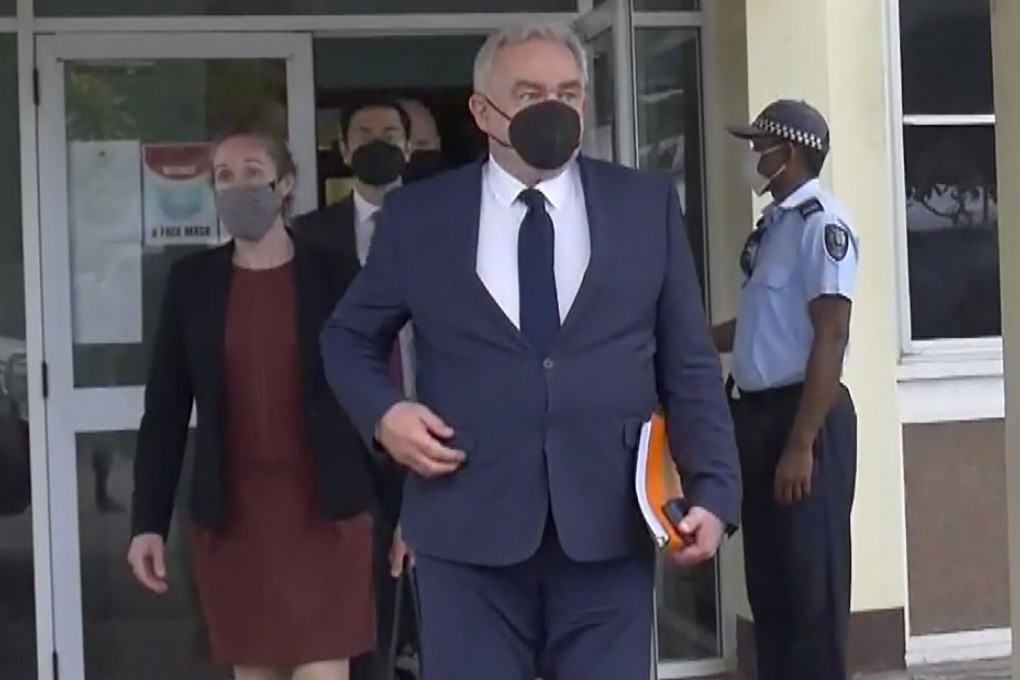 Kurt Campbell, the US National Security Council Indo-Pacific coordinator, arriving at the airport in Honiara, Solomon Islands on Friday. Photo: Australia Broadcasting Corporation via AP