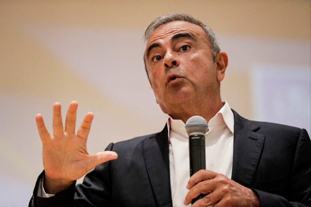 Former Nissan Motor Co. Chairman Carlos Ghosn speaks during a press conference in Jounieh, Lebanon in September 2020. Photo: AFP
