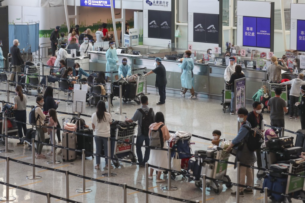 Passengers arrive at Hong Kong International Airport. Photo: Xiaomei Chen