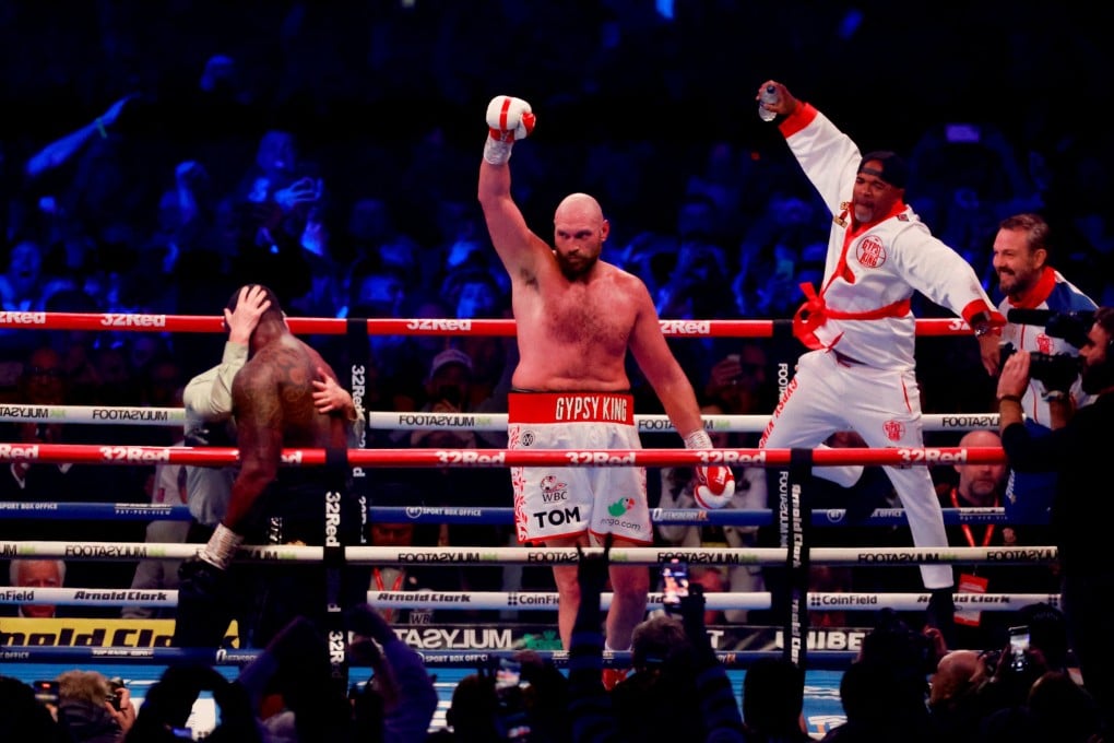 Tyson Fury celebrates after defeating Dillian Whyte in the all-British heavyweight bout at Wembley. Photo: Action Images via Reuters