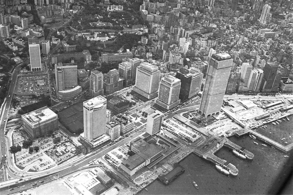 An aerial view of Central district in 1973. The Connaught Centre (nearest the water) was Southeast Asia’s tallest building at the time. Photo: R. Tam/SCMP