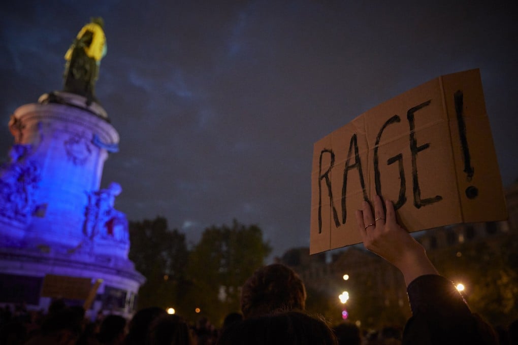 Parisians gather at Place de la Republique to protest against the re-election of French President Emmanuel Macron on April 24 in Paris. Photo: TNS