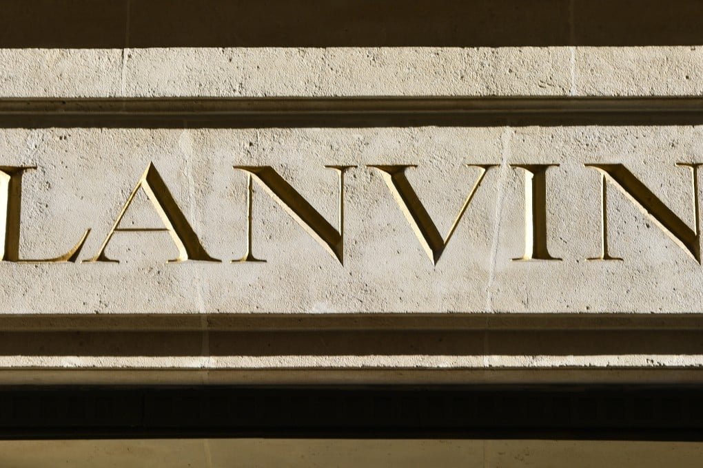 Signage on the Lanvin headquarters building in Paris. Photo: AFP