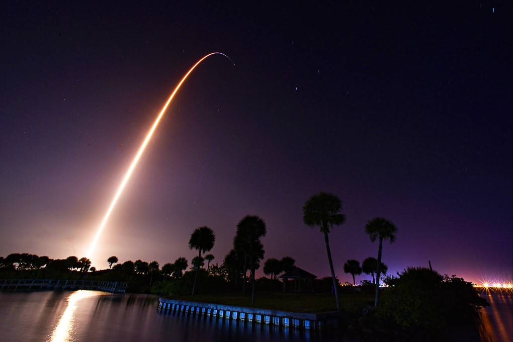 The SpaceX Falcon rocket launched on Wednesday with four astronauts on board. Photo: AP