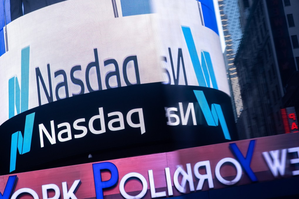 The Nasdaq logo is displayed at the Nasdaq Market site in Times Square in New York City on Dec. 3, 2021. Photo: Reuters