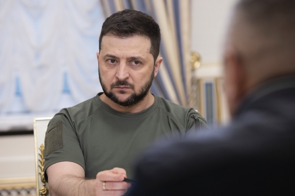 Ukrainian President Volodymyr Zelensky attends a meeting in Kyiv on Tuesday. Photo: dpa