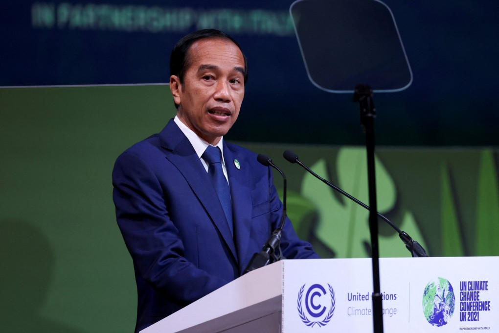 Indonesia’s President Joko Widodo speaks at a meeting during the UN Climate Change Conference (COP26) in Glasgow, Scotland in November 2021. Photo: Reuters