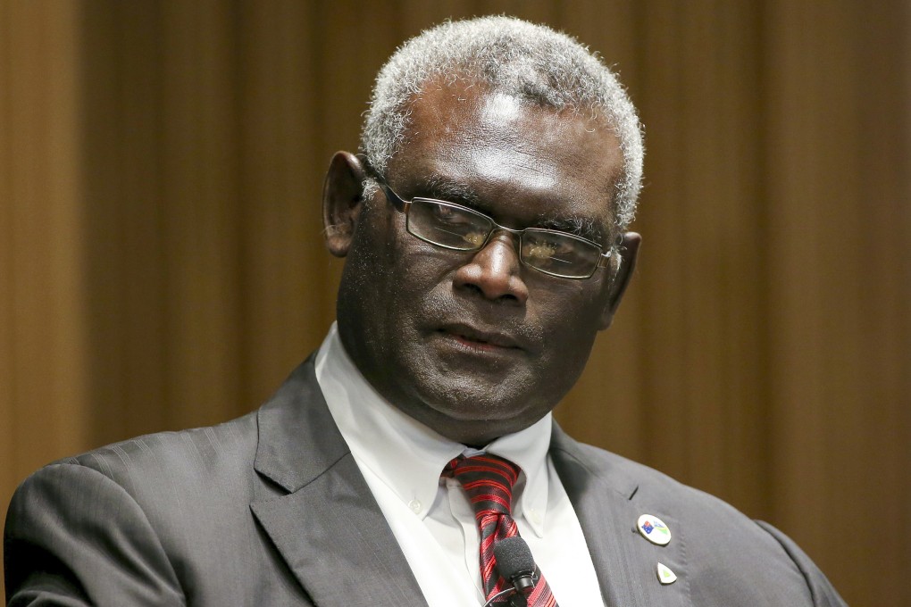 Manasseh Sogavare, prime minister of Solomon Islands, compared his country’s security pact with China to the Aukus alliance. Photo: AP
